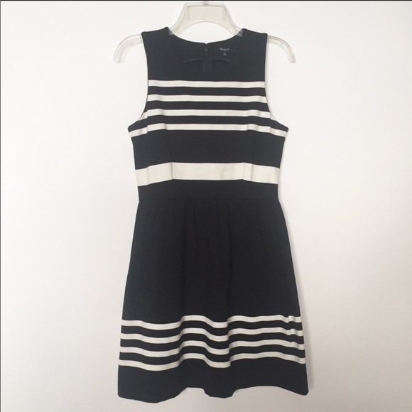 Madewell Striped Afternoon Dress Black & White S - Picture 2 of 8